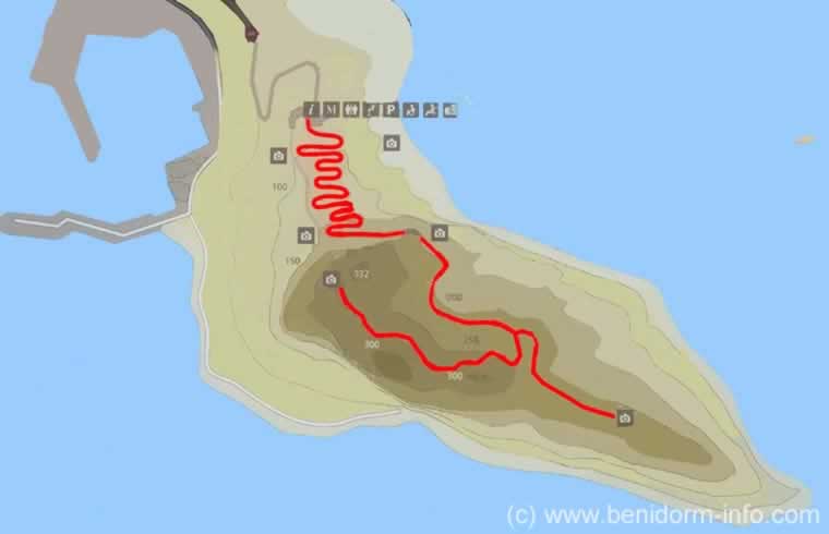 Penyal de Ifac Walking Route Map