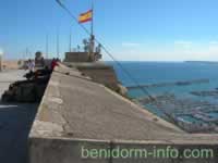 Canons mounted on the highest ramparts of Castillo Santa Barbara